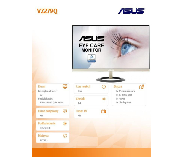 ASUS 27'' VZ279Q 90LM02XC-B02470 Czarny - 1442842 - zdjęcie 9